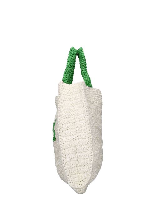 Borsa Tennis Club in rafia DE SIENA | 1008OFF WHITE-VERDE